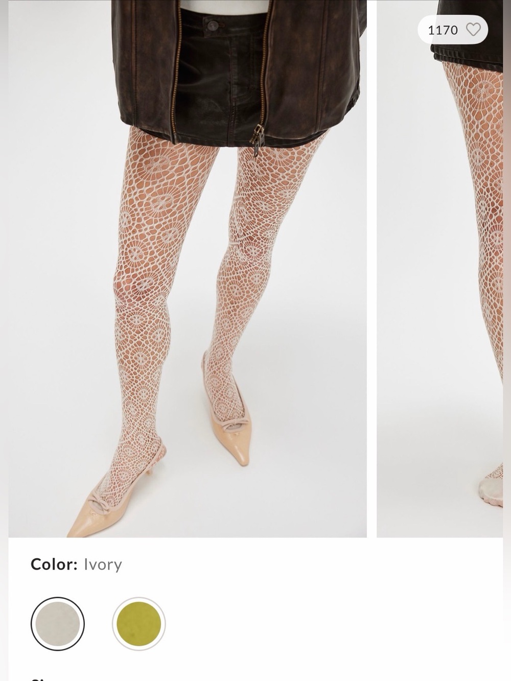 Free People Lykke Black Lace Pattern Tights - Picture 3 of 8